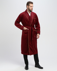 Халат бархатный со стеганными бортами