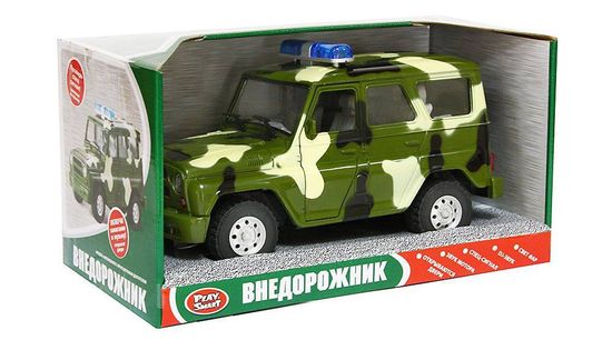 Инерционный военный внедорожник УАЗ свет,звук