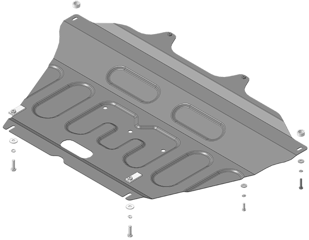 Защита картера двигателя, КПП. 2 мм, Сталь. для Lada Iskra 2025-н.в., Motodor.72105