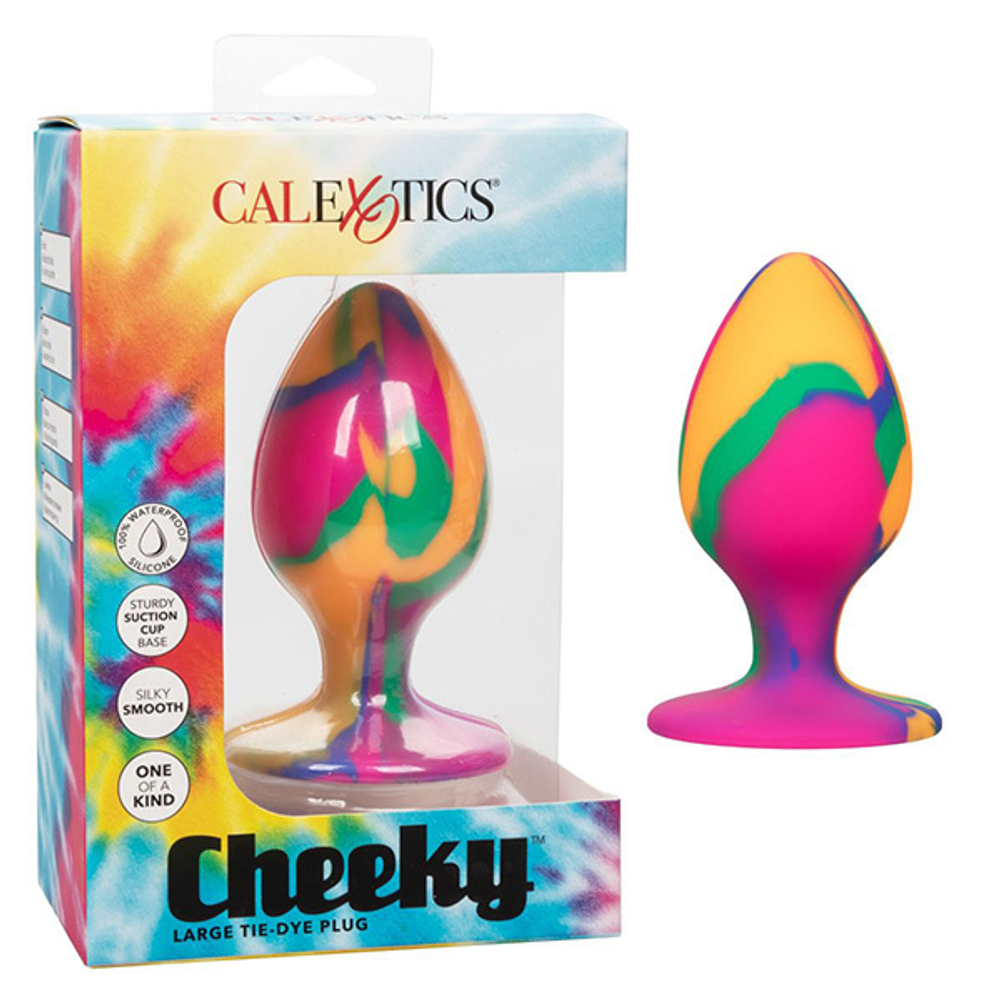 Яркая анальная пробка 9см California Exotic Novelties Cheeky Large Tie-Dye Plug SE-0439-15-3