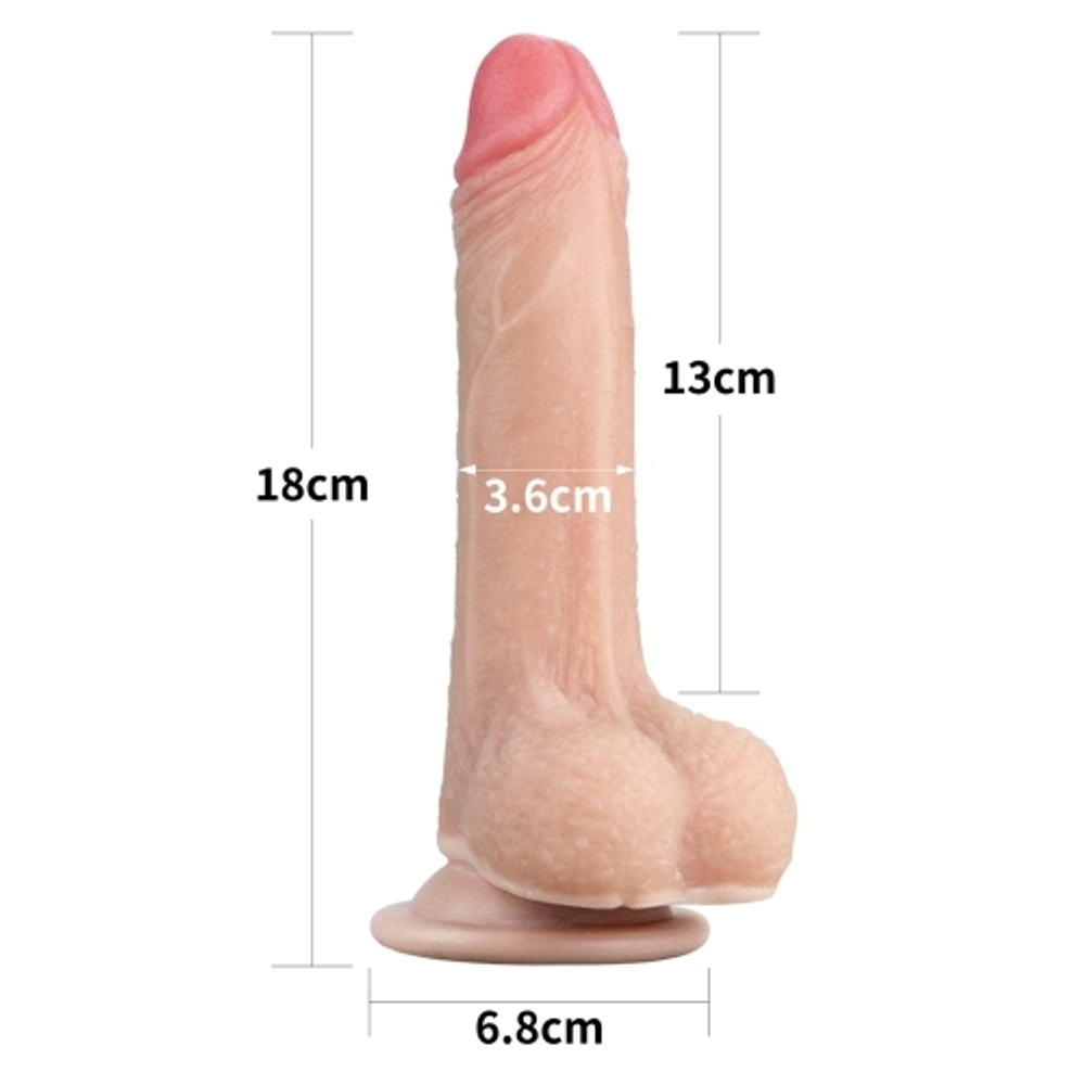 Фаллоимитатор 7'' Sliding Skin Dual Layer Dong