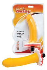 Желтый вибратор из силикона