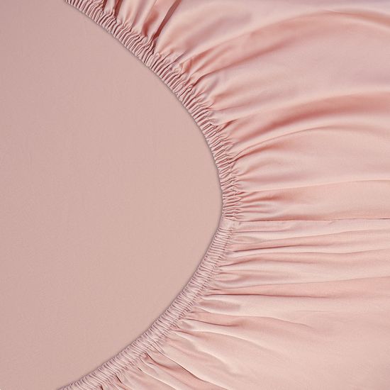 Простыня на резинке из премиального сатина цвета пыльной розы из коллекции essential, 180х200х30 см