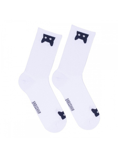 Носки медицинские мужские Babushka, "Черный кот", белый, 41-45