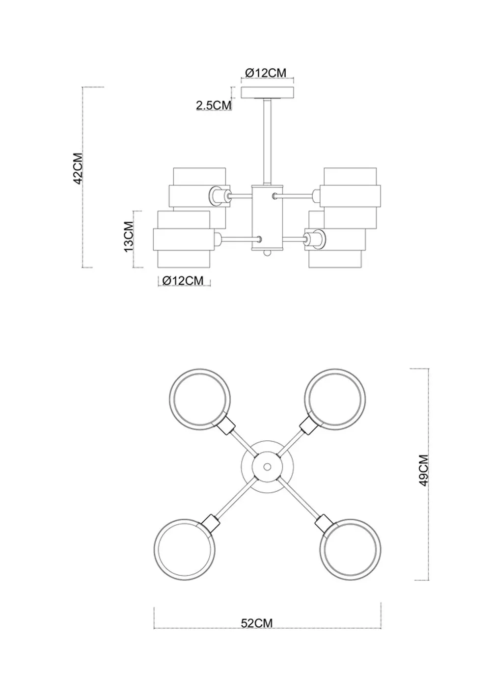 Люстра на штанге Arte Lamp CARLO