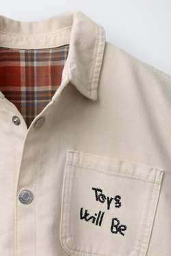 ZARA РУБАШКА-КУРТКА ИЗ САРЖИ С ВЫШИВКОЙ ИСТОРИЯ ИГРУШЕК © DISNEY PIXAR, ЭКЮ