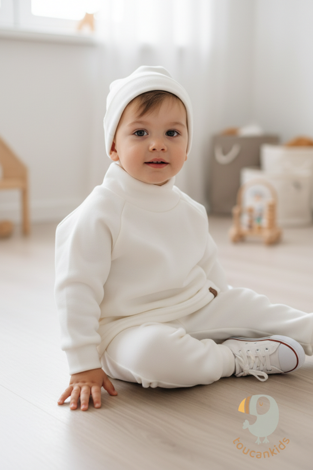 1555-02 Флисовый костюм "Cute" (экрю)