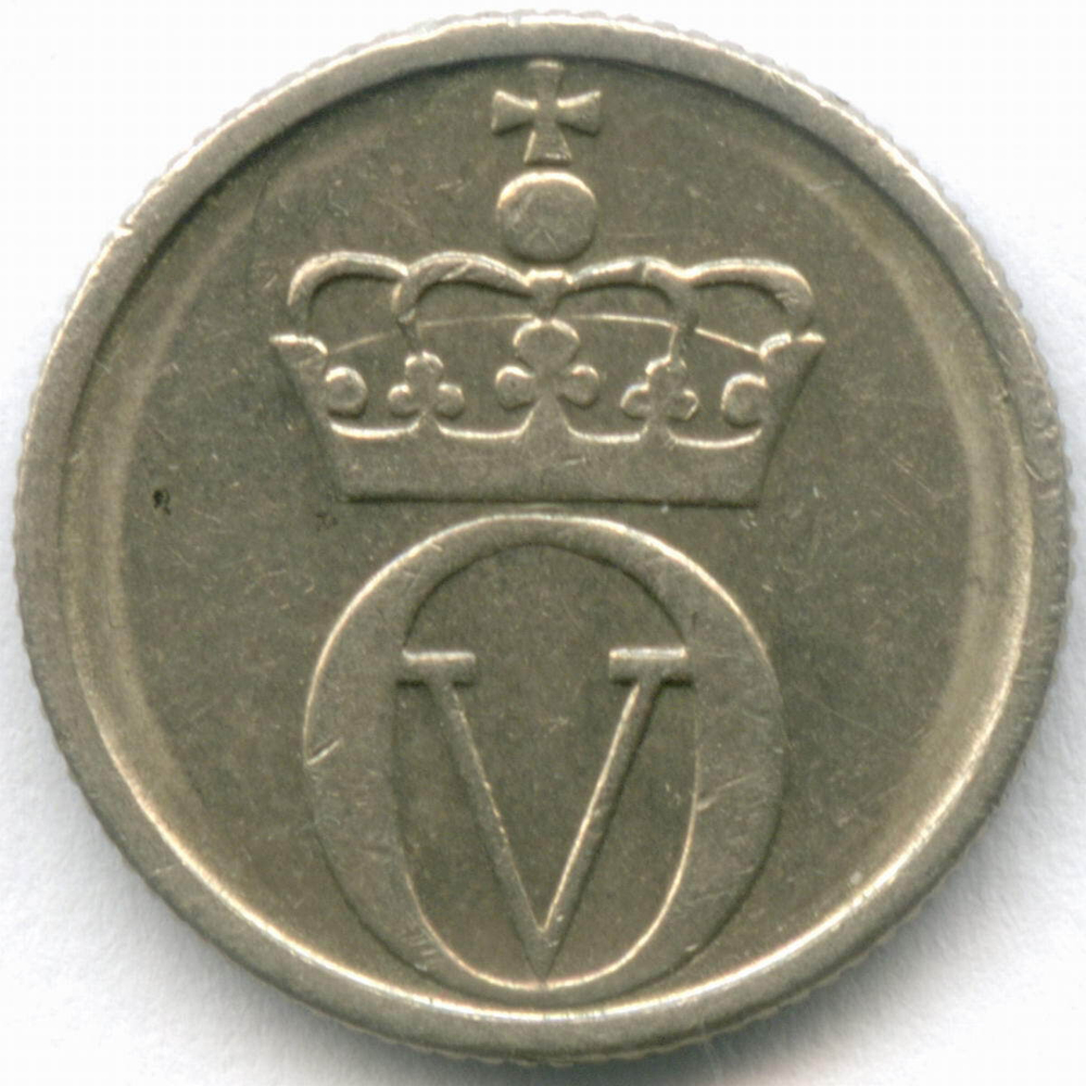 10 эре 1969 год. Норвегия (Улаф V). Пчела. Медно-никель, диаметр 15 мм. XF