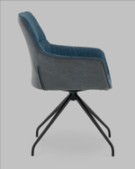 Кресло вращающееся Кимберли рогожка/замша синий