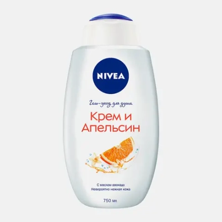 Гель-уход для душа Крем и апельсин NIVEA 750мл