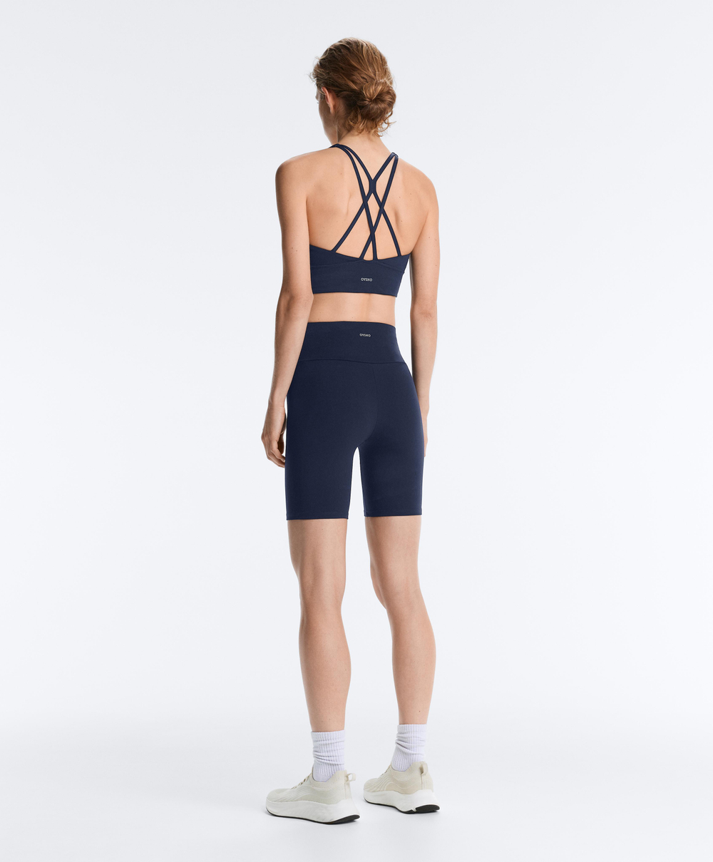 OYSHO Легинсы-велосипедки Comfortlux с высокой посадкой длиной 20 см, синий