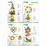 Магнитный конструктор MAGNETIC BLOCKS, 100 деталей, 2 колесные базы, карусель, BRAUBERG KIDS, 665720