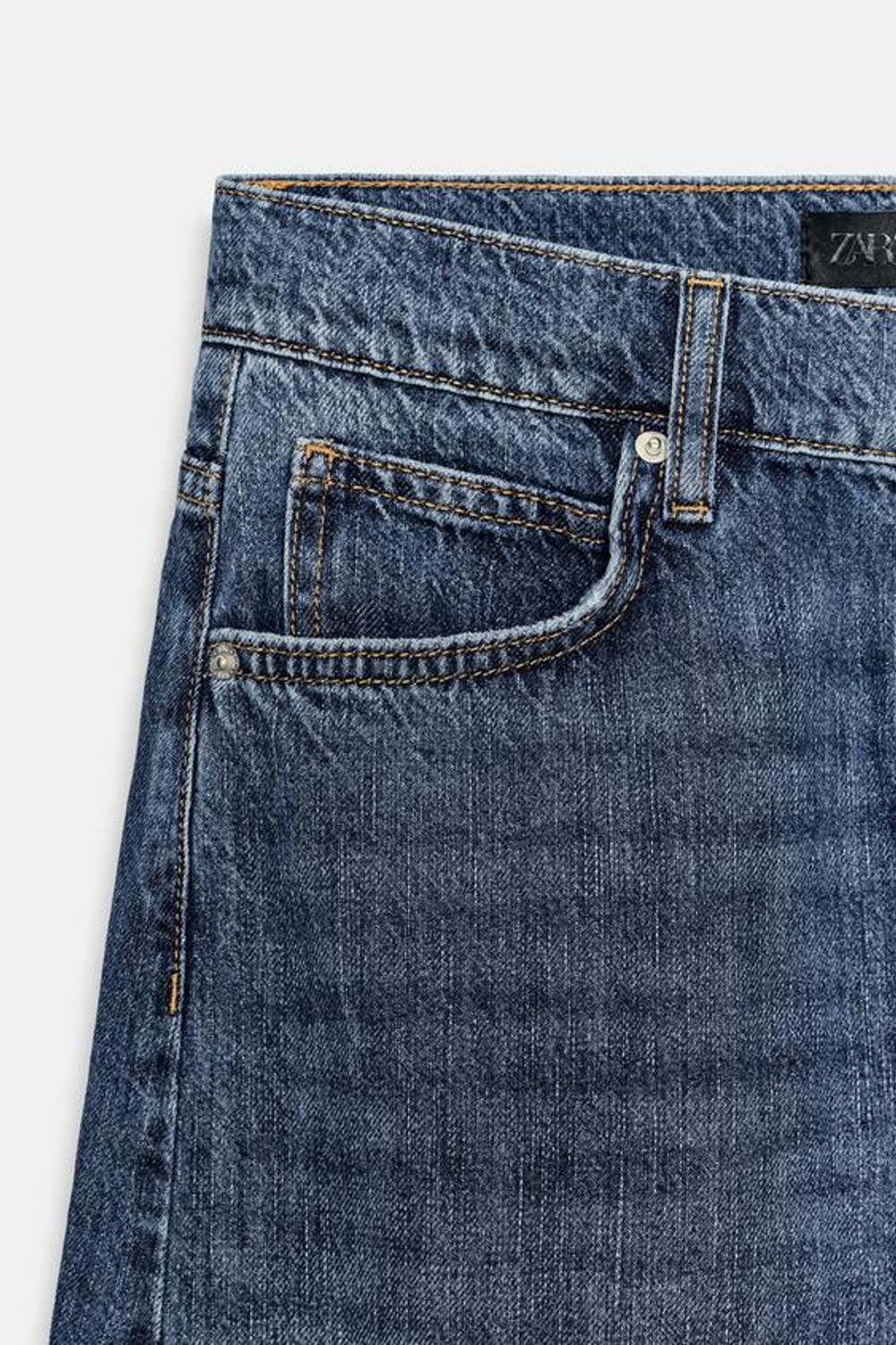 ZARA ДЖИНСЫ Z1975 BARREL С ВЫСОКОЙ ПОСАДКОЙ, ВЫЦВЕТШИЙ СИНИЙ