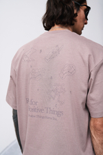 Футболка Blue Monte T-Shirt with Frog, Hand, Tree, and Stone Print "Yunzhi Brown"
