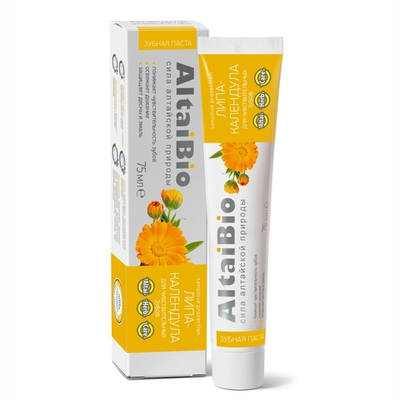 Зубная паста AltaiBio Липа-Календула для чувствительных зубов, 75 мл, Две линии