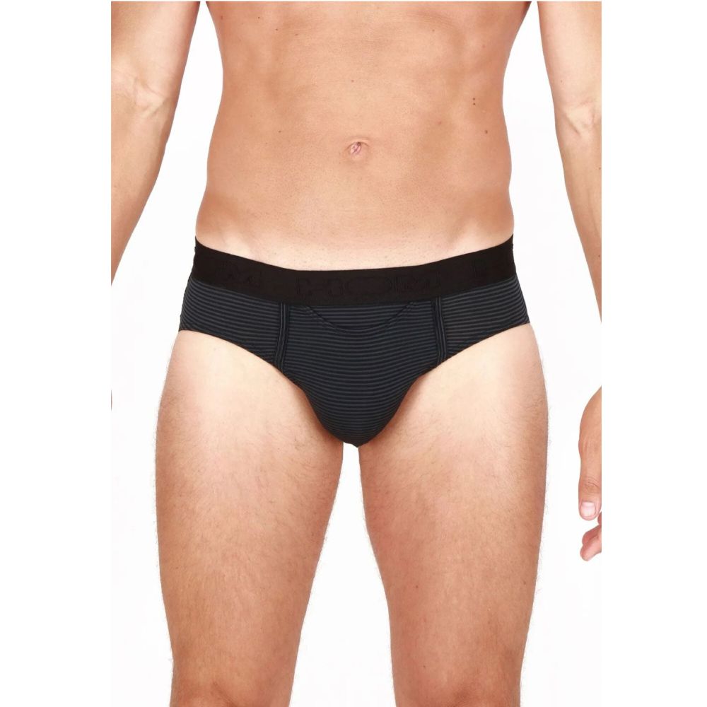Мужские трусы брифы черные в полоску HOM SIMON Mini Briefs HO1 359852_400004