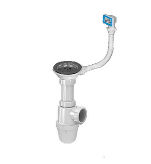 Сифон для кухни 3 1/2"*40 c гиб. прямоуг. переливом B0145Р-AK САНДЕСАНТ