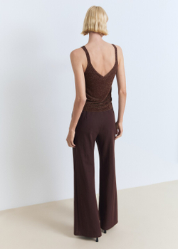 Трикотажный топ из люрекса с V-образным вырезом