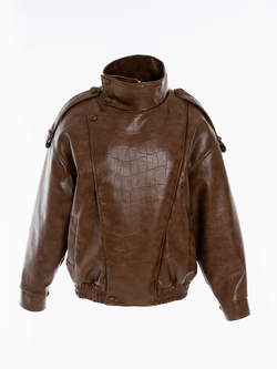 Бомбер из экокожи утепленный