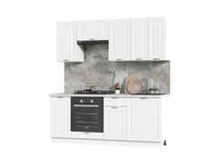 Кухня Мария 2,0 м белый/белый (столешница мрамор лацио белый)