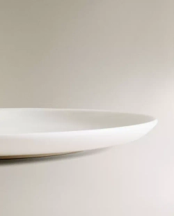 ZARA HOME ДЕСЕРТНАЯ ТАРЕЛКА ИЗ КОСТЯНОГО ФАРФОРА, БЕЛЫЙ