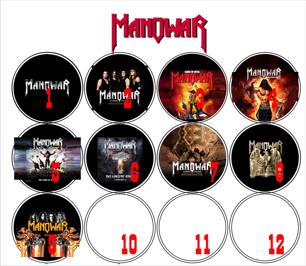 Значок Manowar 36 мм ( в ассортименте )