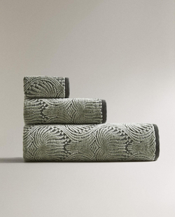 Zara Home - Банное полотенце жаккардовая мозаика, зеленый, 30х50 см