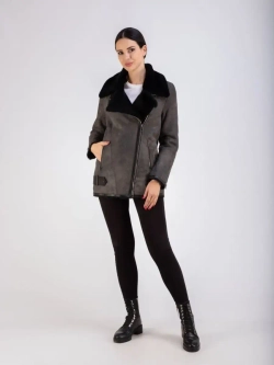 Дубленка авиатор женская натуральная зимняя