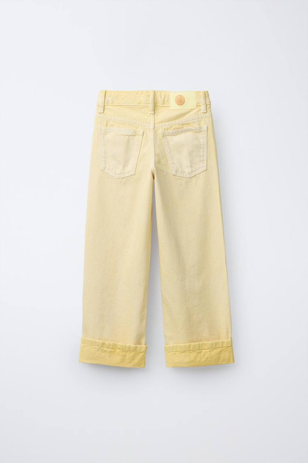 ZARA ДЖИНСЫ WIDE LEG FOLD UP, ЖЕЛТЫЙ