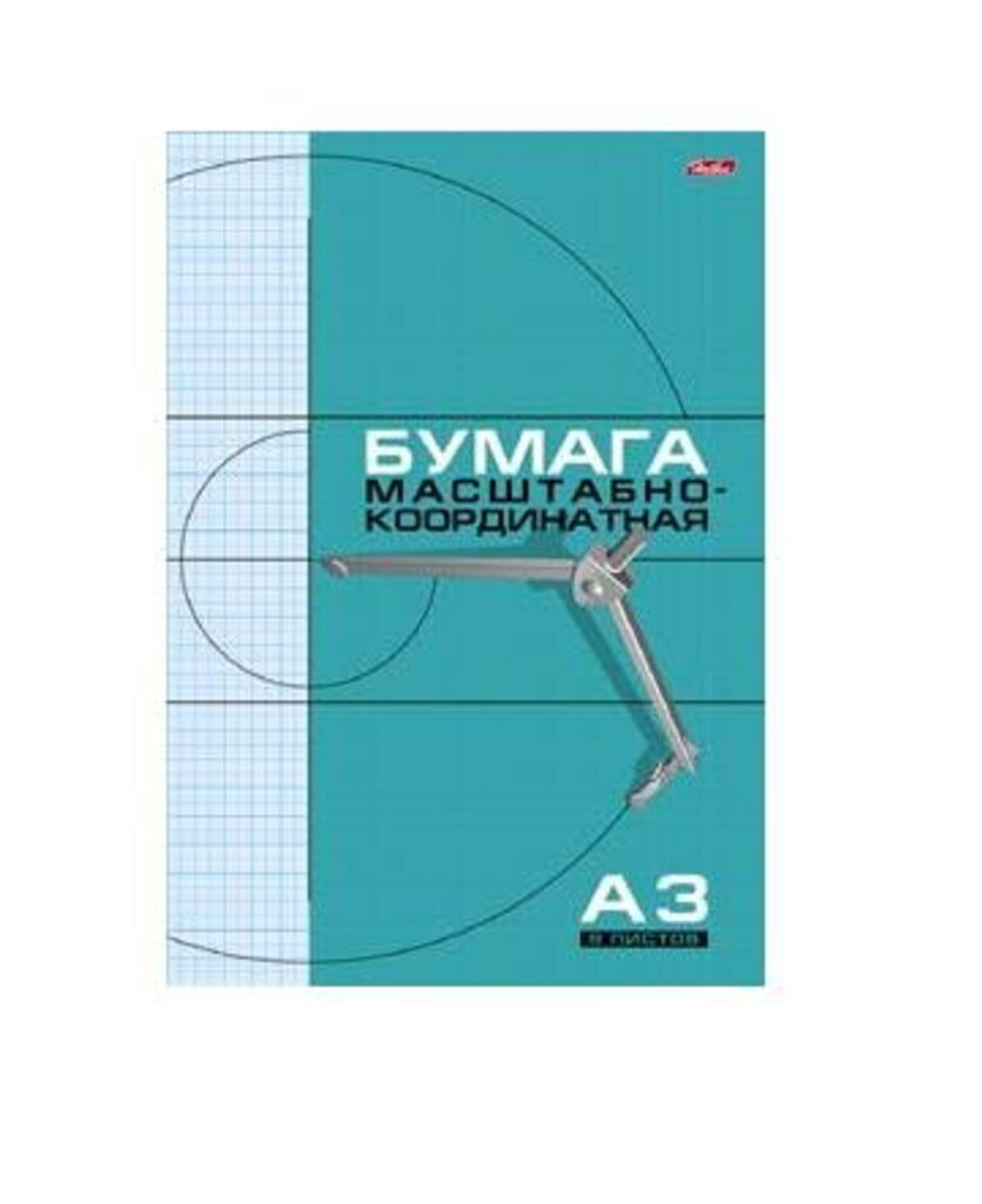 Миллиметровка, альбом А3 8л, скрепка, голубая сетка