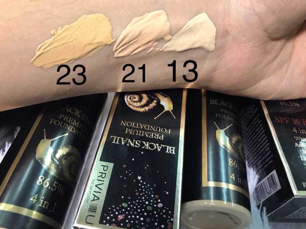 Тональный крем Privia U тон 21 Black Snail Premium Foundation 86.5% SPF 30 PA++ 4 in 1, 100 мл