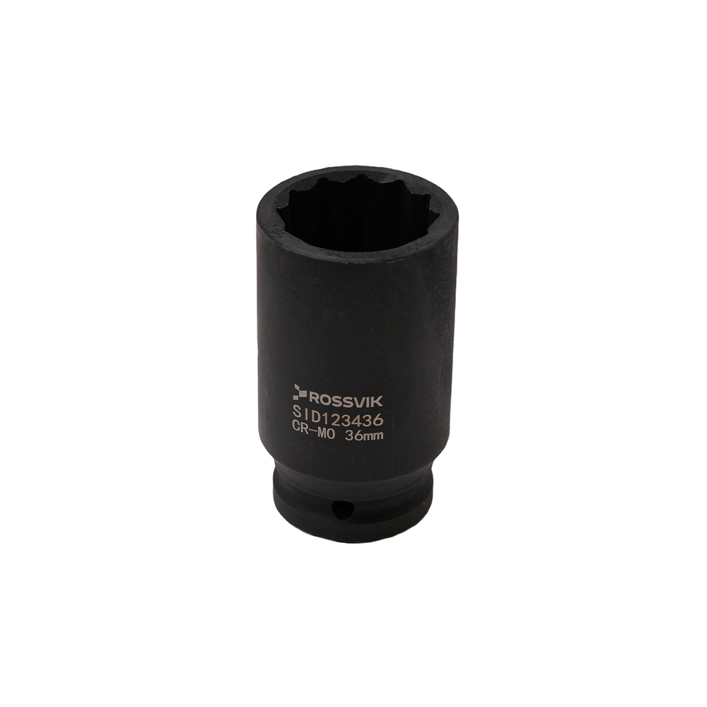 SID123436 Головка торцевая ударная глубокая 12-гранная ROSSVIK 3/4", 36мм
