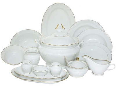 Столовый сервиз 42 предмета на 6 персон форма Надежда Без деколи