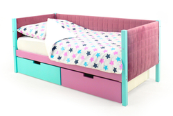 Детская кровать-тахта мягкая Бельмарко Svogen мятный-лаванда