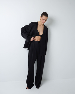 Брюки из шелка и вискозы Берберри черный