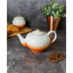 Чайник 600 мл h9 см оранжевый фарфор "The   Eco" P.L. Proff Cuisine [1]