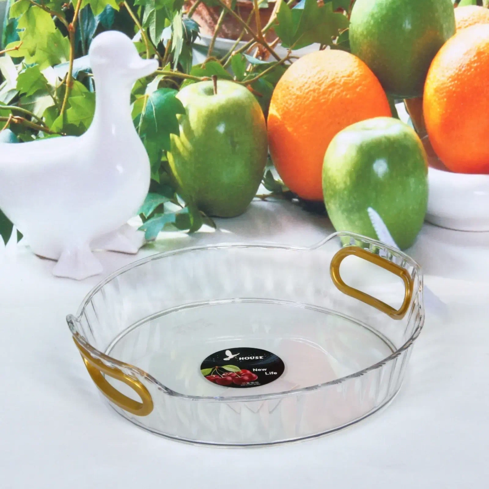 Поднос пластиковый «Grace» 20*4см с ручками прозрачный