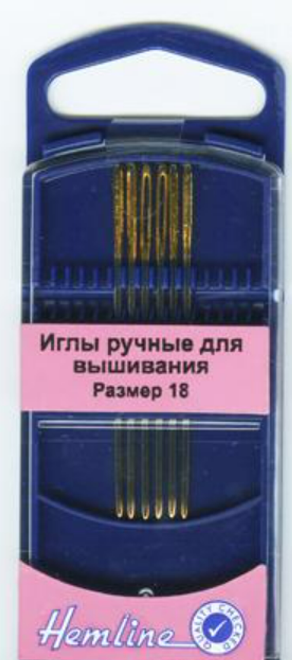 Иглы для вышивания с закругленным кончиком в пластиковом контейнере №18,6шт.