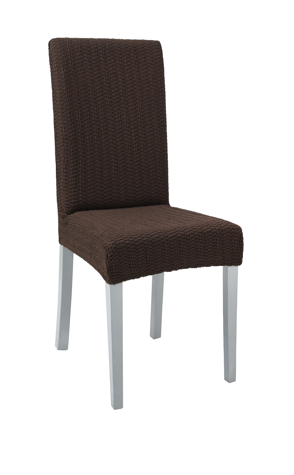 Чехол на стул без оборки Зигзаг, цвет Кофе