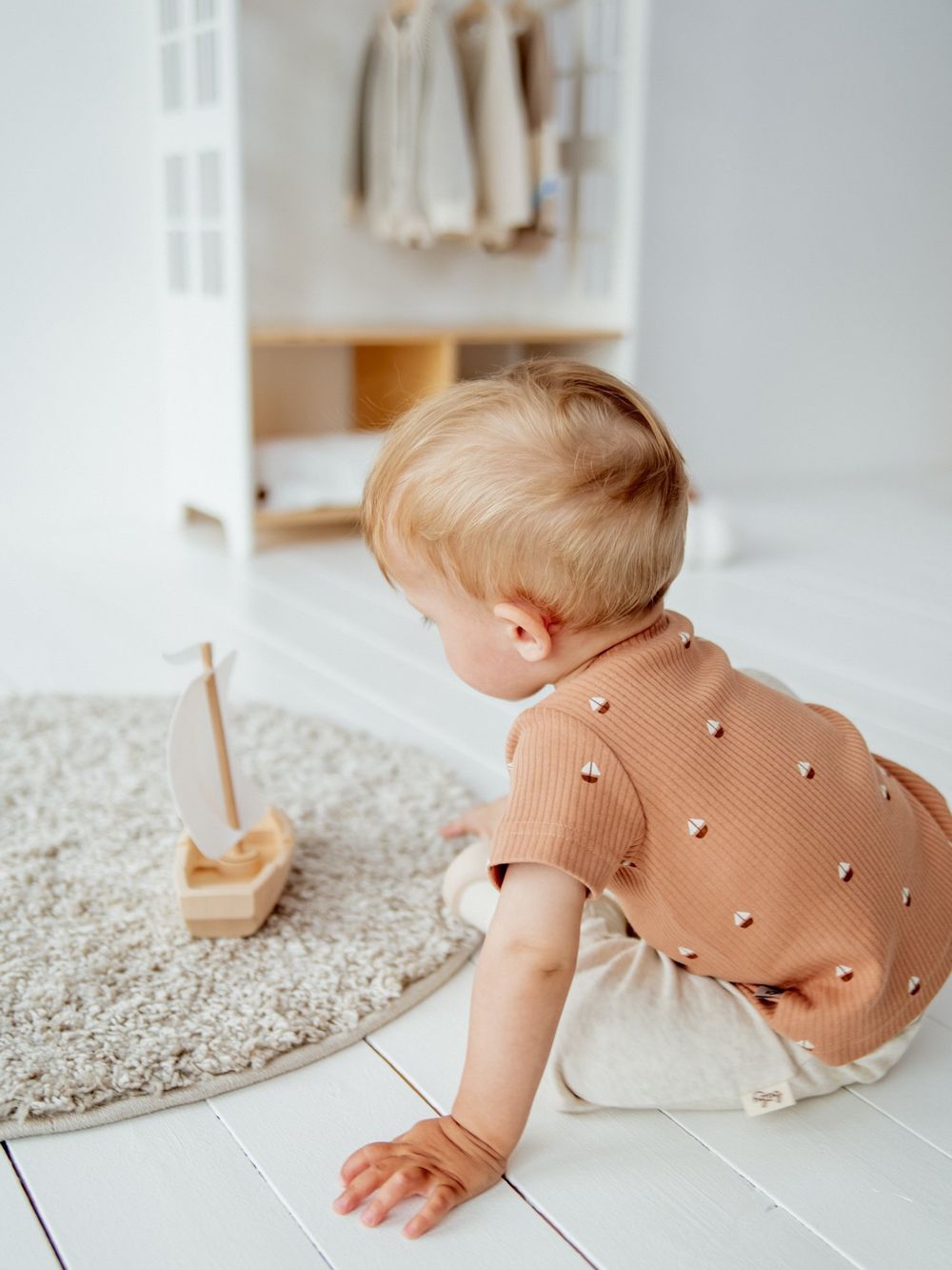 Футболка в рубчик "Кораблики" 0+