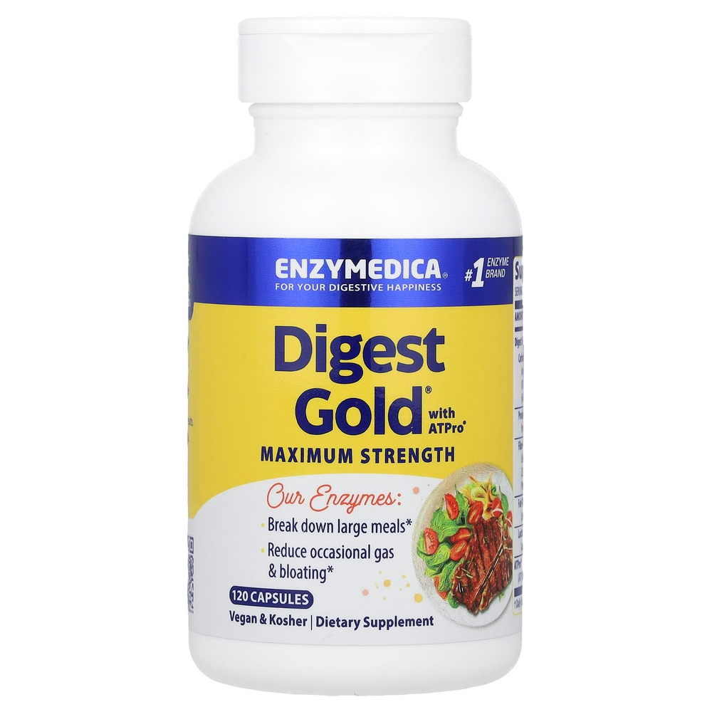 Enzymedica, Digest Gold с ATPro, добавка с пищеварительными ферментами, 120 капсул