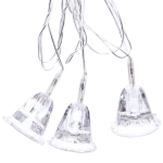 Гирлянда для дома 2,5м 12 ламп LED с насадками КОЛОКОЛЬЧИК, прозрач.пров., авторежим.,IP-20 RG/RB