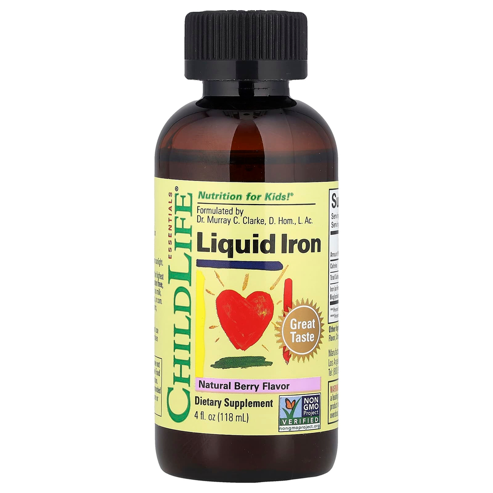 ChildLife Essentials, Liquid Iron, с натуральным ягодным вкусом, 118 мл (4 жидк. унции)