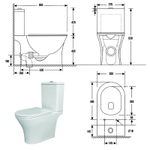 Унитаз-компакт Azario Amadeo 375х650х830 безободковый, слив "Торнадо", с быстросъемным сиденьем "Микролифт" (AZ-2801-S)