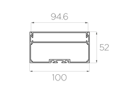 Профиль накладной алюминиевый LC-LP-50100-2 Anod