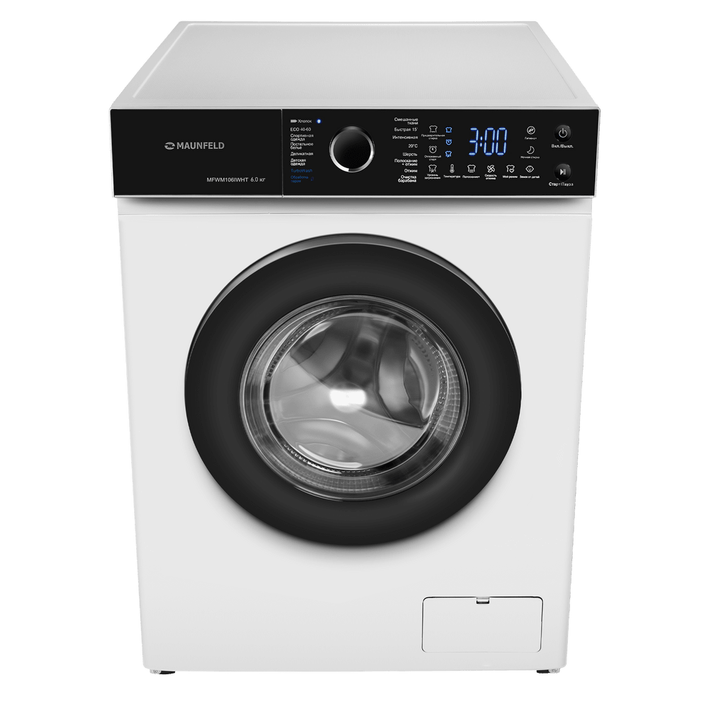 Стиральная машина c инвертором и паром  MAUNFELD MFWM106IWHT 6 кг.
