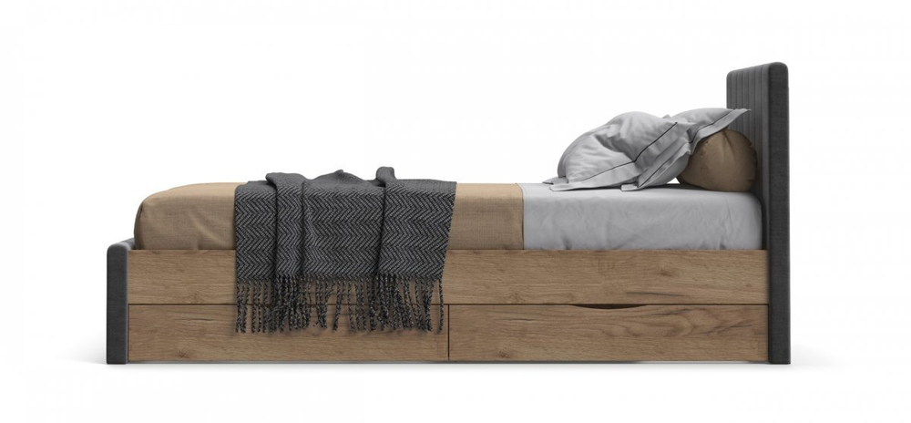 Кровать ЛОФТ Мини 90*200 Крафт табачный, MONOLIT Серый