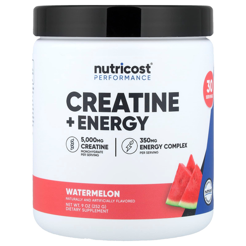 Nutricost, Performance, креатин для поддержки энергии, со вкусом арбуза, 252 г (9 унций)