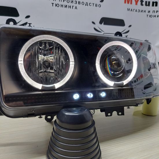 Передние фары Angel Eyes для Toyota Land Cruiser 80 (90-97) Black