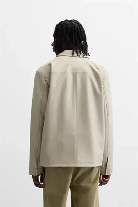 ZARA КУРТКА ИЗ ИСКУССТВЕННОЙ КОЖИ, ЖЕЛТОВАТО-БЕЛЫЙ